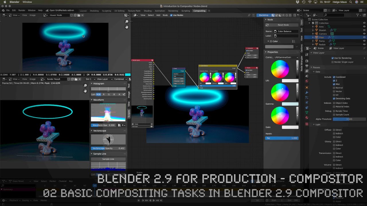 Blender 2.9 for Production - 02 Basic Compositing Tasks in Blender 2.9 Compositor