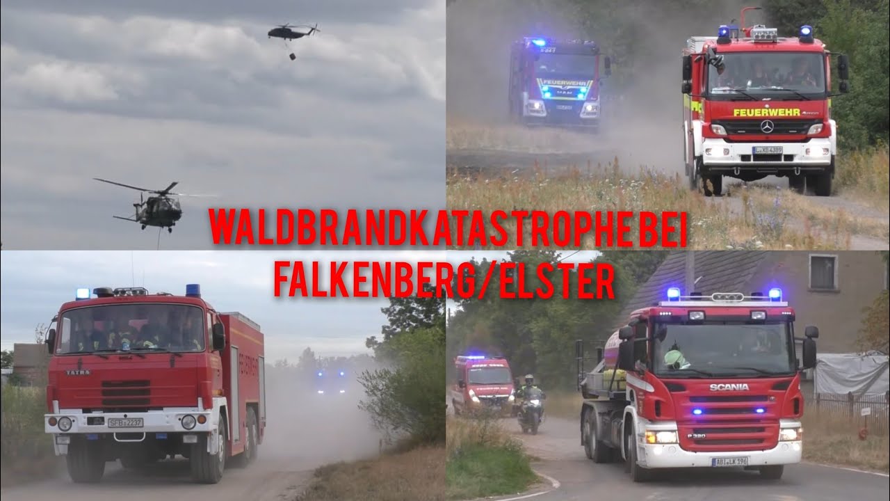[800 HEKTAR IN ASCHE] Waldbrandkatastrophe bei Falkenberg/Elster - Einsatzfahrten + Hubschrauber