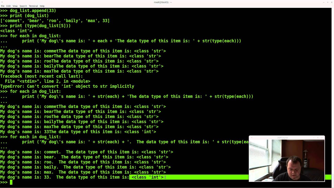 python tutorial 5 - lists part 3 and for loops
