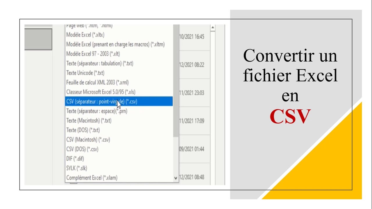 Comment convertir un fichier Excel en CSV 👨‍🏫💻