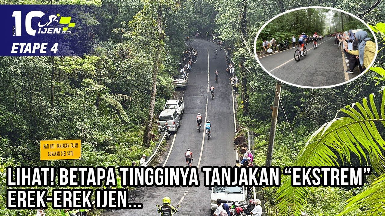 Saat Pembalap Sepeda TdBI 2025 Taklukan Tanjakan Ekstrem Erek-erek Ijen 😱 (31 Juli 2025)