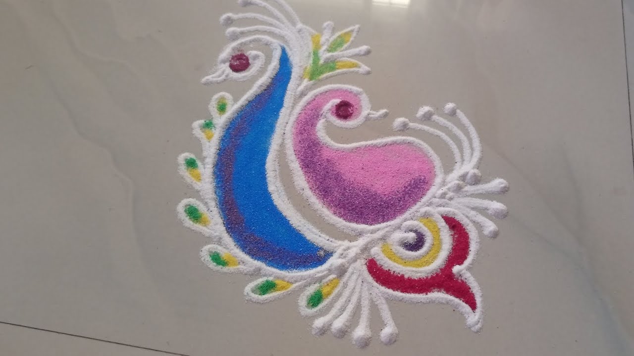 Easy Small Attactive rangoli Kolam 🌷 Simpal Rangoli Kolam 🌷
