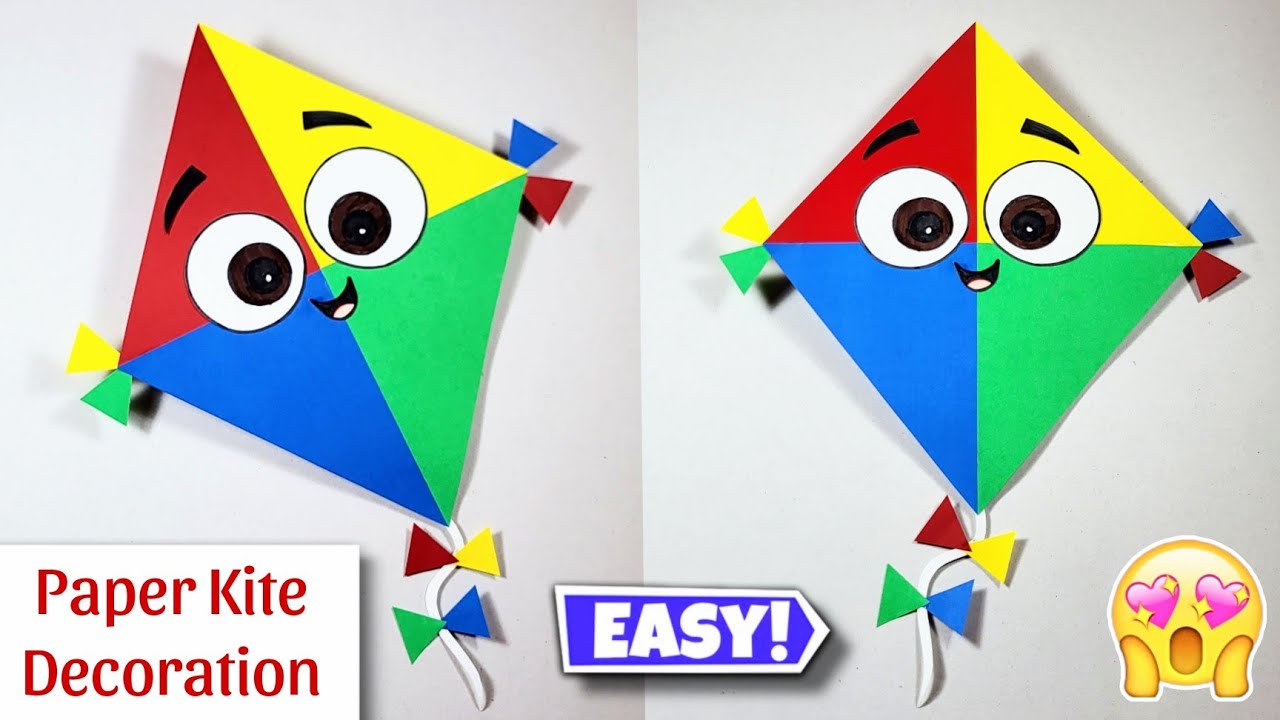 DIY Paper Kite Decoration at Home || Makar Sankranti Kite ideas || Kite making Easy