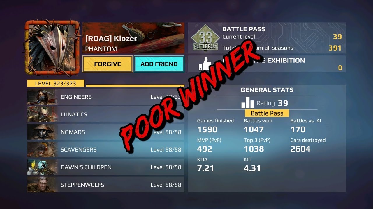 Don't be a poor winner 