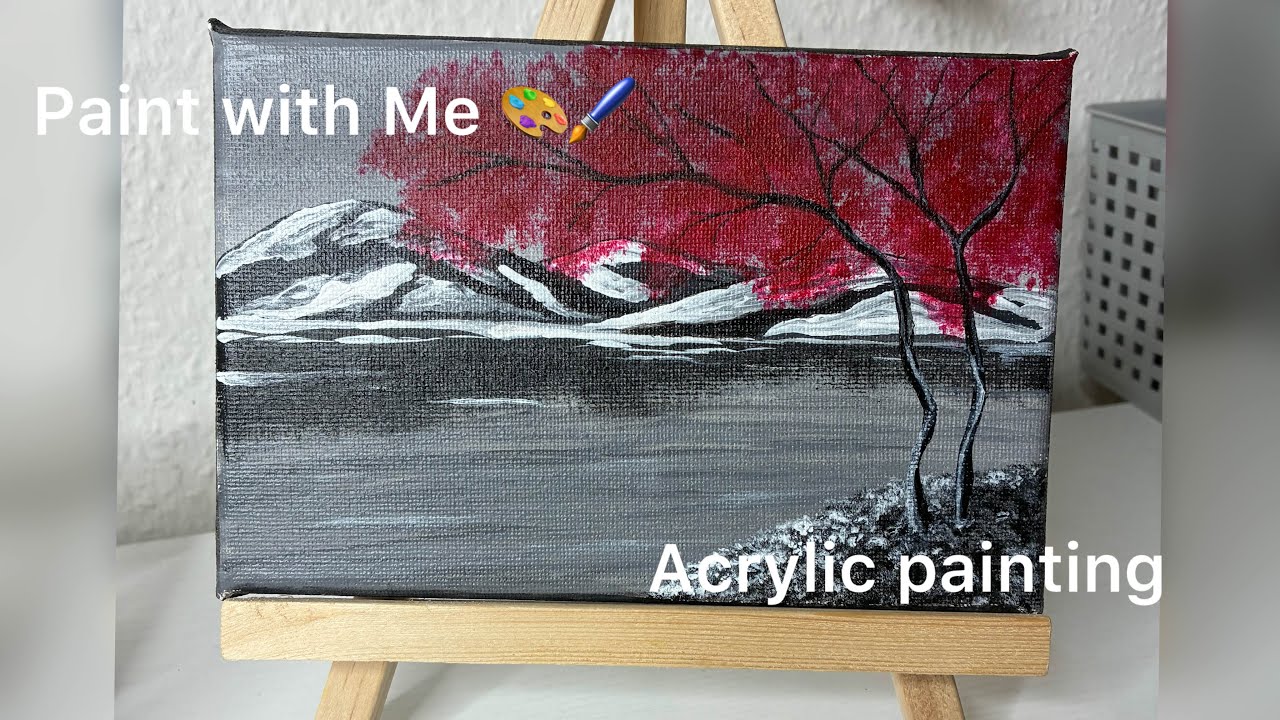 Mountain Landscape and River | Acrylic Painting 