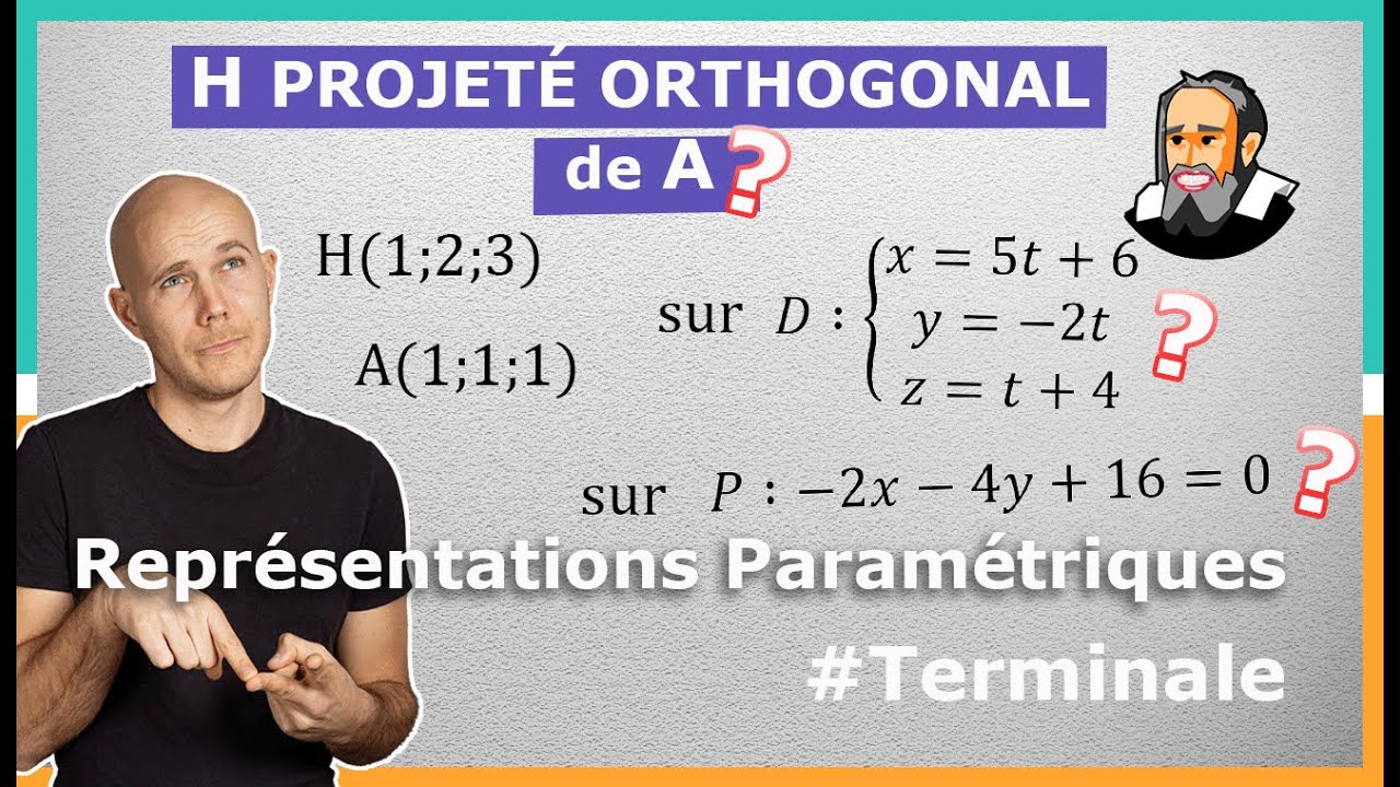PROJETÉ ORTHOGONALE d'un POINT sur une DROITE et sur un PLAN - Exercice Corrigé - Terminale