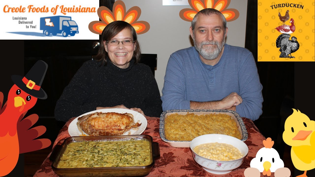 Turducken, Mac & Cheese, Carnival Dressing & Green Bean Casserole from Creole Foods of Louisiana