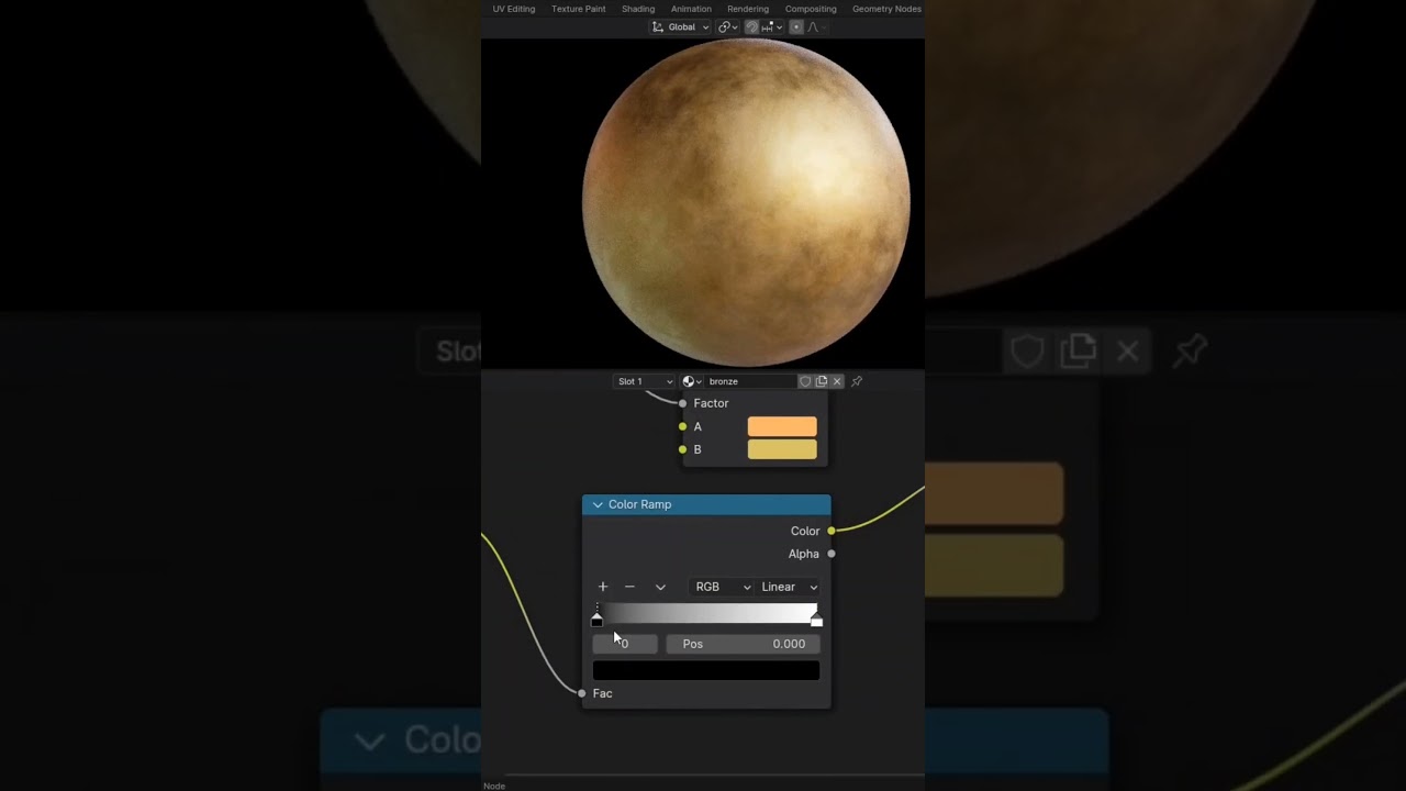 Procedural bronze material in Blender 🟠 #3d #blender3d #b3d #Blender #tutorials #tutorial3d