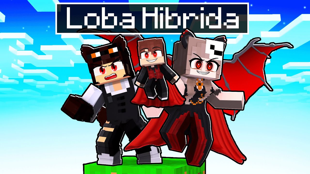 JOGANDO como LOBA HÍBRIDA em APENAS UM BLOCO no MINECRAFT!