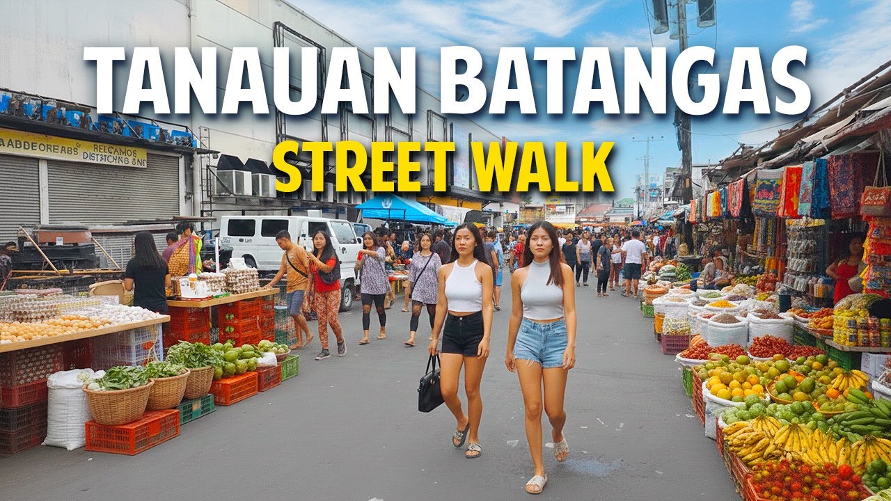Philippines Street Walk in TANAUAN BATANGAS | Filipino Life in the Busy Streets and Market Tour