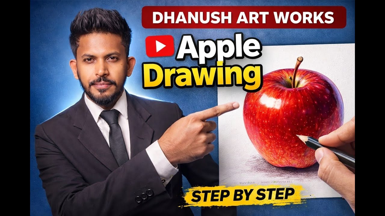 Apple Watercolor Painting | Easy & Beautiful Fruit Art for Beginners |  Step-by-Step Fruit Art