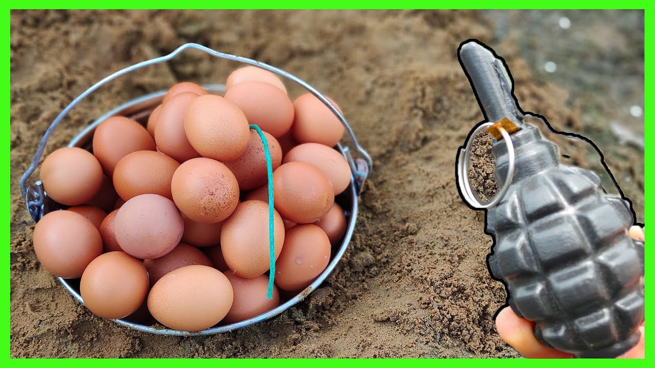WOW: Bucket of Eggs in a Hole vs Big Firecracker