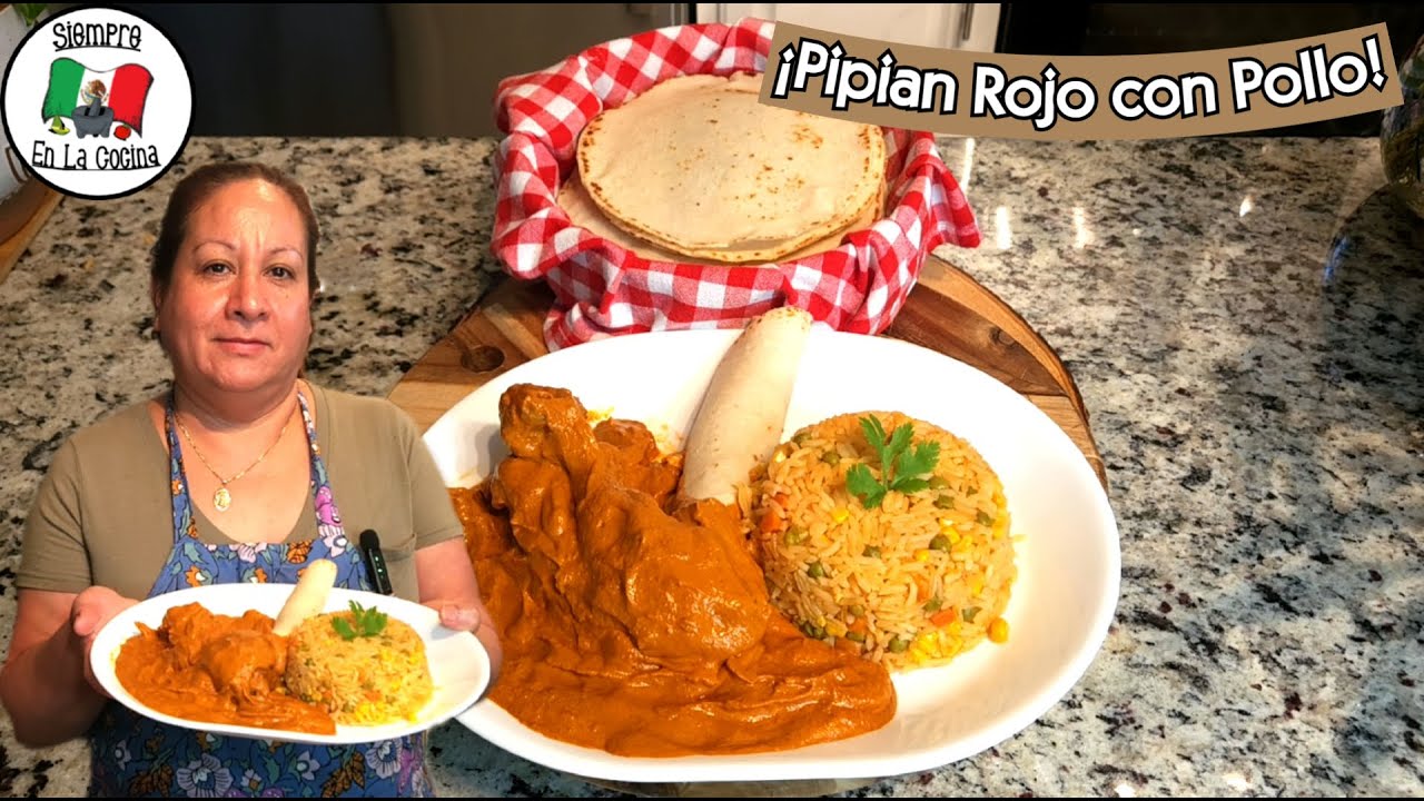 Pipian Rojo con Pollo! Tradicional y Facil de Preparar 😋🌶️
