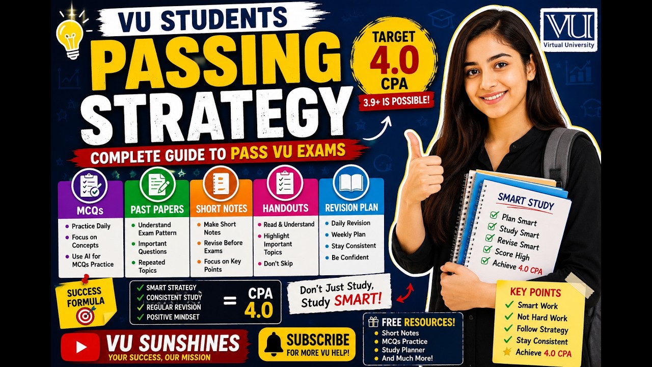 VU Passing Strategy 2026 | How to Pass VU Exams with 3.9/4.0 CGPA🏆