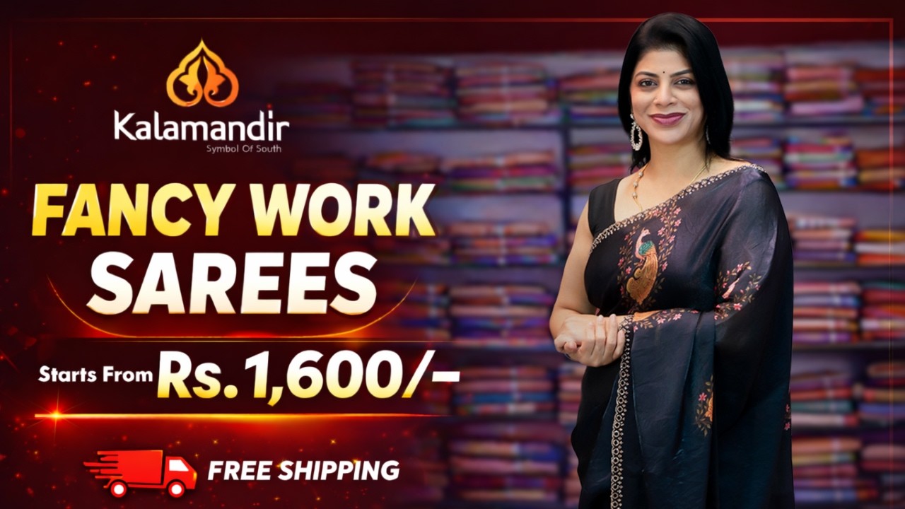 Fancy Work Sarees | Sarees Online Shopping | Kalamandir Sarees