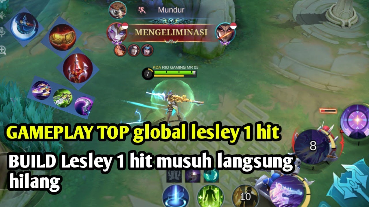 GAMEPLAY LESLEY BUILD 1 HIT EMBLEM LESLEY YANG 1 HIT GOLD LANE LESLEY build TOP GLOBAL LESLEY MLBB😱