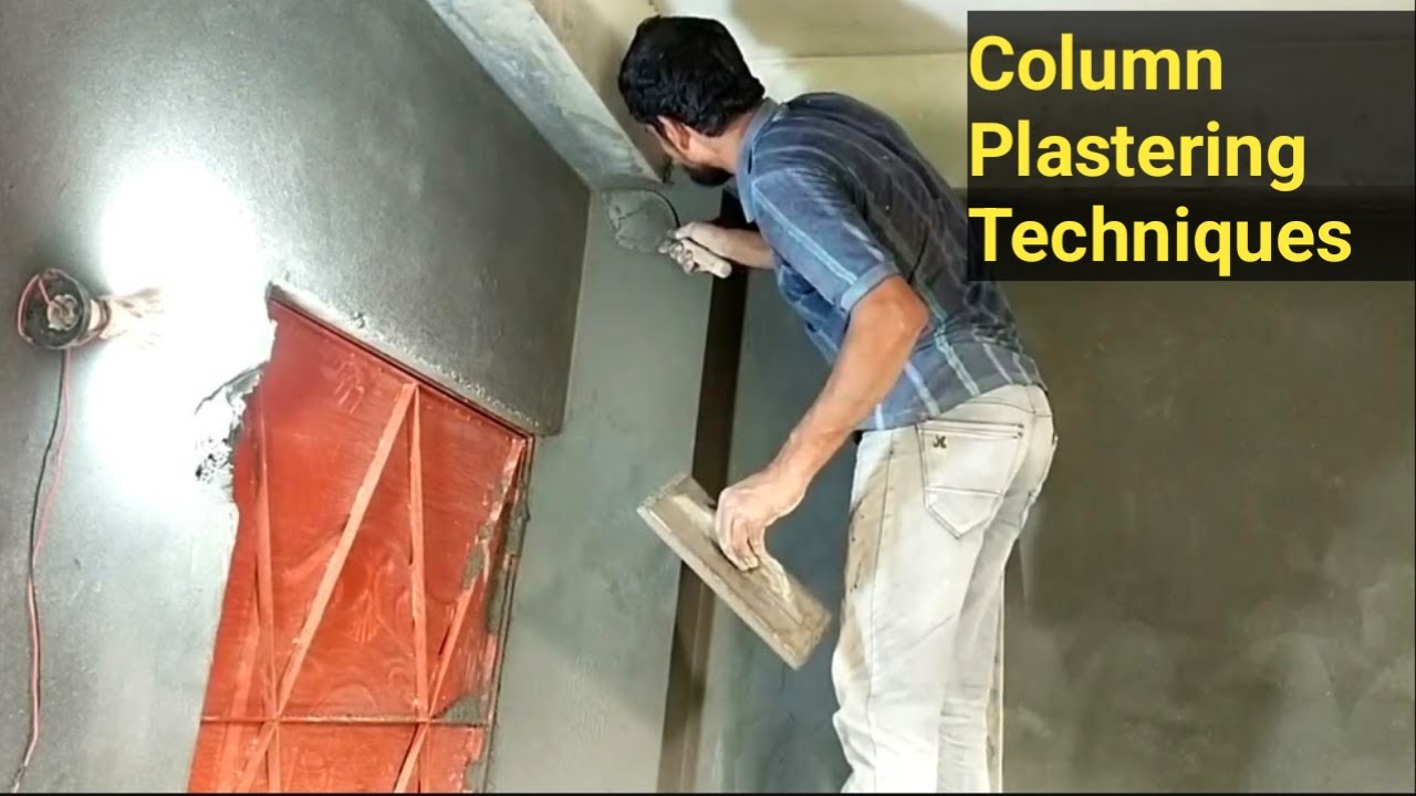Plastering Technology _ Perfect Plastering with Column | Pillar Plastering with speed
