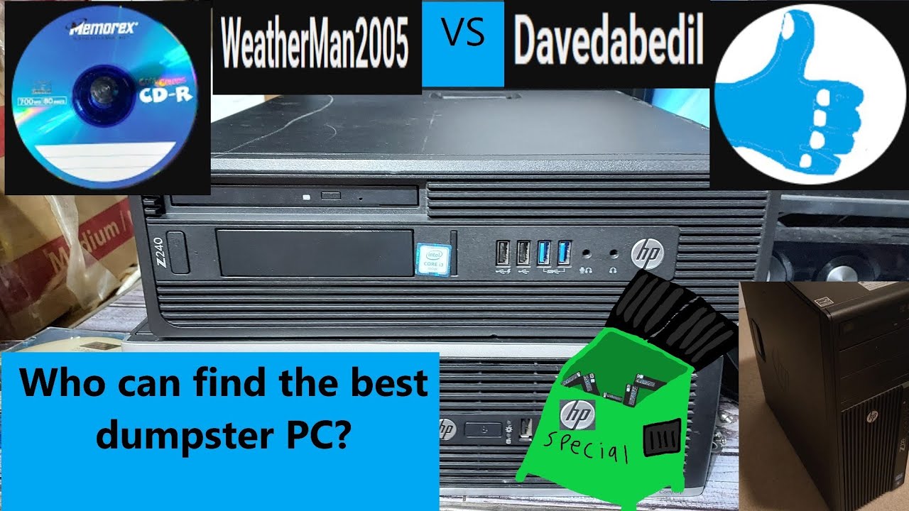 WeatherMan2005 против Davedabedil: кто может найти лучший компьютер для мусорного контейнера?