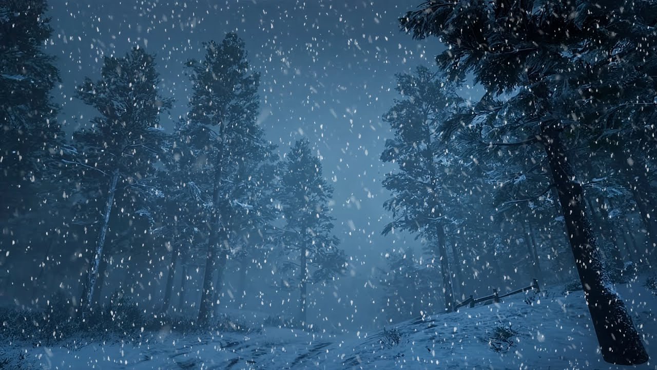 Relaxing Winter Ambience - Heavy Snowfall Sounds for Deep Sleep & Relaxation, No Music