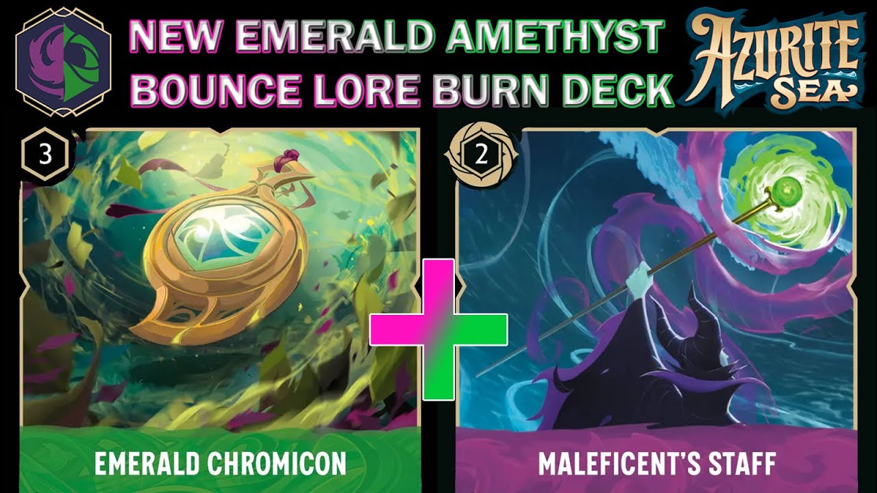🟢🟣 EMERALD AMETHYST BURN - LORE BOUNCE CONTROL AZURITE SEA DECK LIST & GAMEPLAY Disney Lorcana Set 6