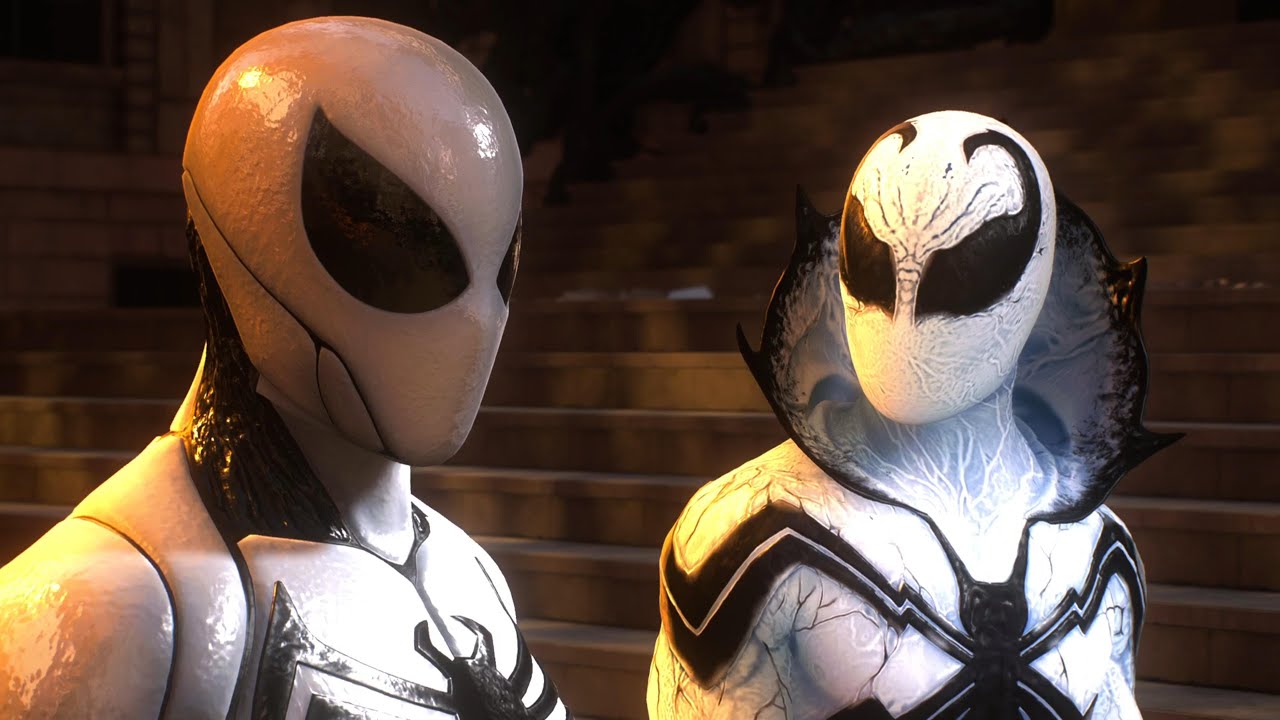 Peter Gets New White Symbiote Suit at City Hall - Spider-Man 2 PS5