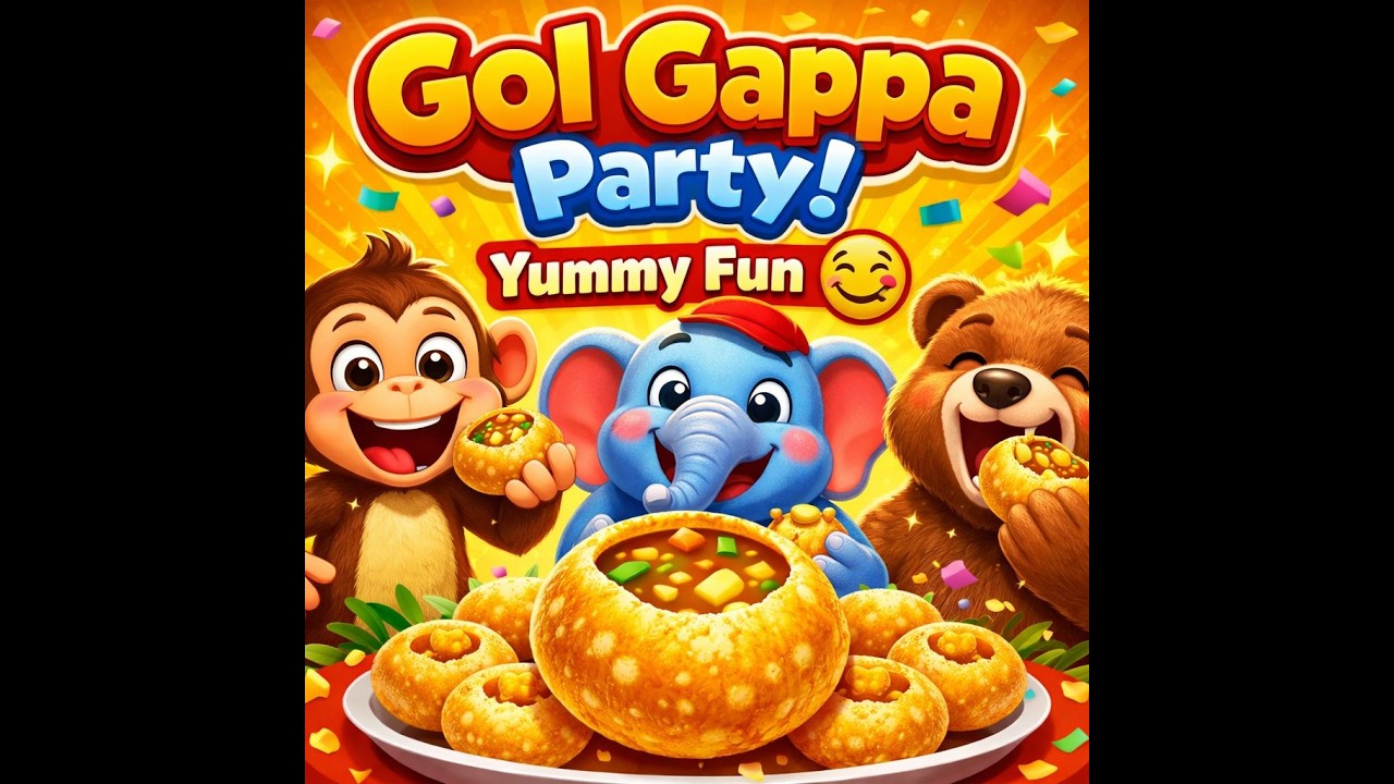 Gol Gappa Party! 🍡 | Fun Kids Rhyme with Animals | Jungle Animation Song