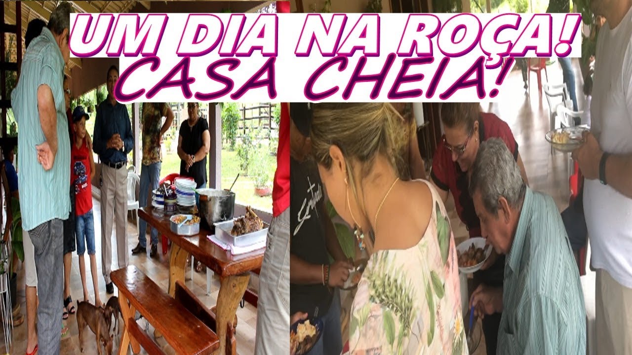 DOMINGO DE FESTA NA MINHA CASA - ALMOÇO DELICIOSO NA ROÇA - FAMÍLIA TODA REUNIDA!