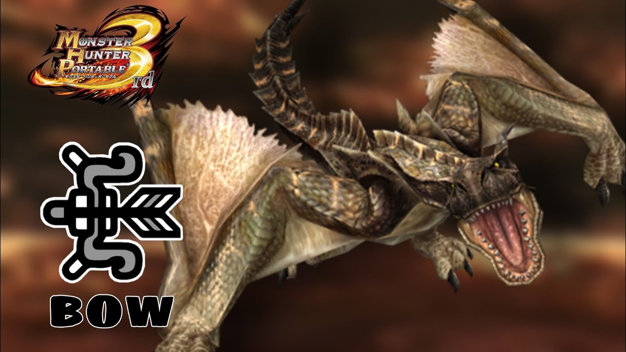 MHP3rd(PPSSPP): Black Tigrex vs Bow | HR6 Quest 8★ High Rank
