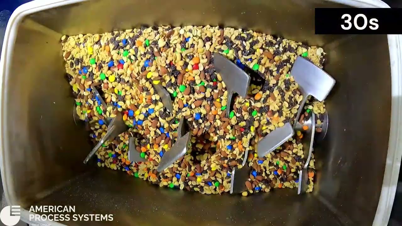 Trail Mix Blending in OptimaBlend® Fluidizing Paddle Blender from APS