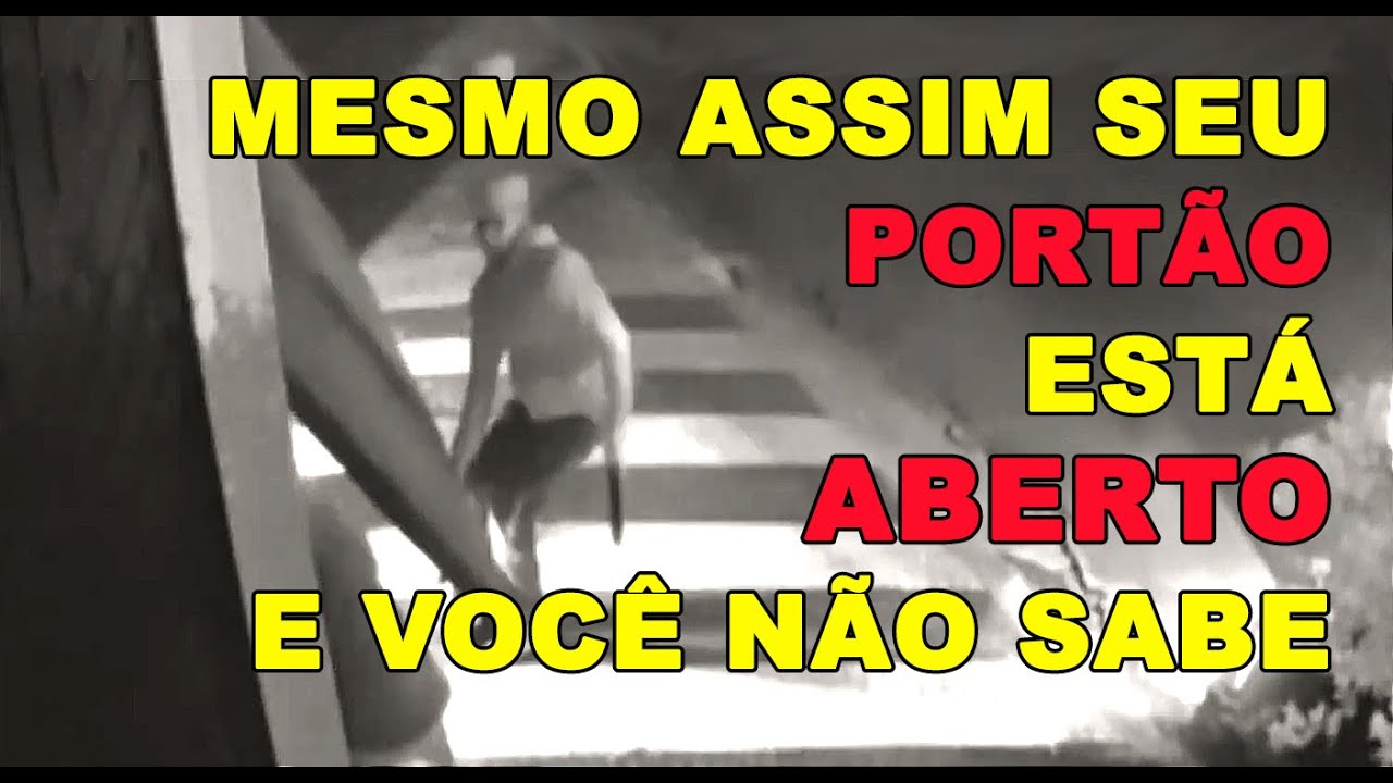 Arrombamento de portão de garagem com trava elétrica comum
