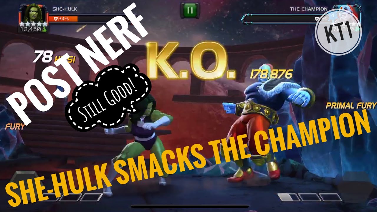 Post Nerf She-Hulk Smashes 6.2.6 The Champion Boss! Including Last 10%!