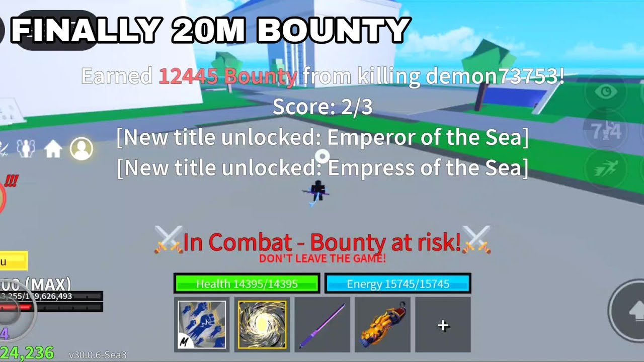 I FINALLY Reached 20 MILLION Bounty and and get the title EMPEROR OF THE SEA in blox fruit 