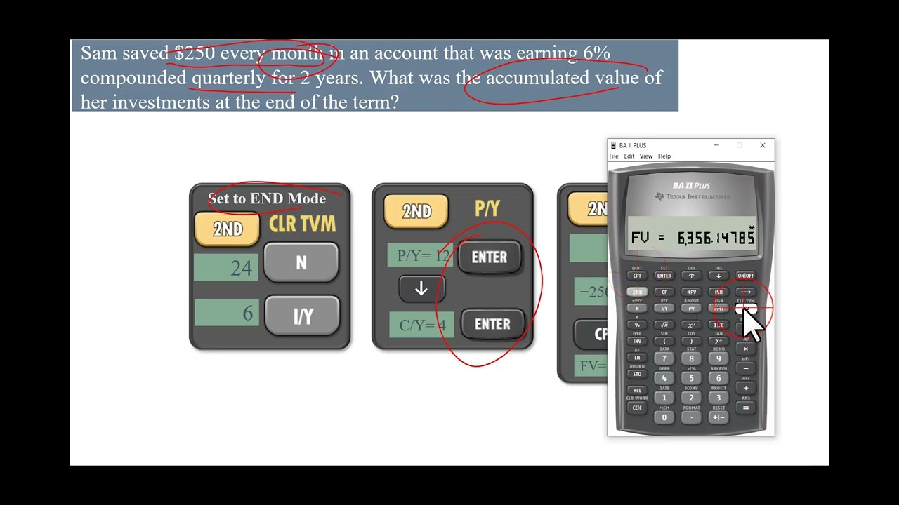 BA II Plus Future Value and Present Value Of Ordinary General Annuity.