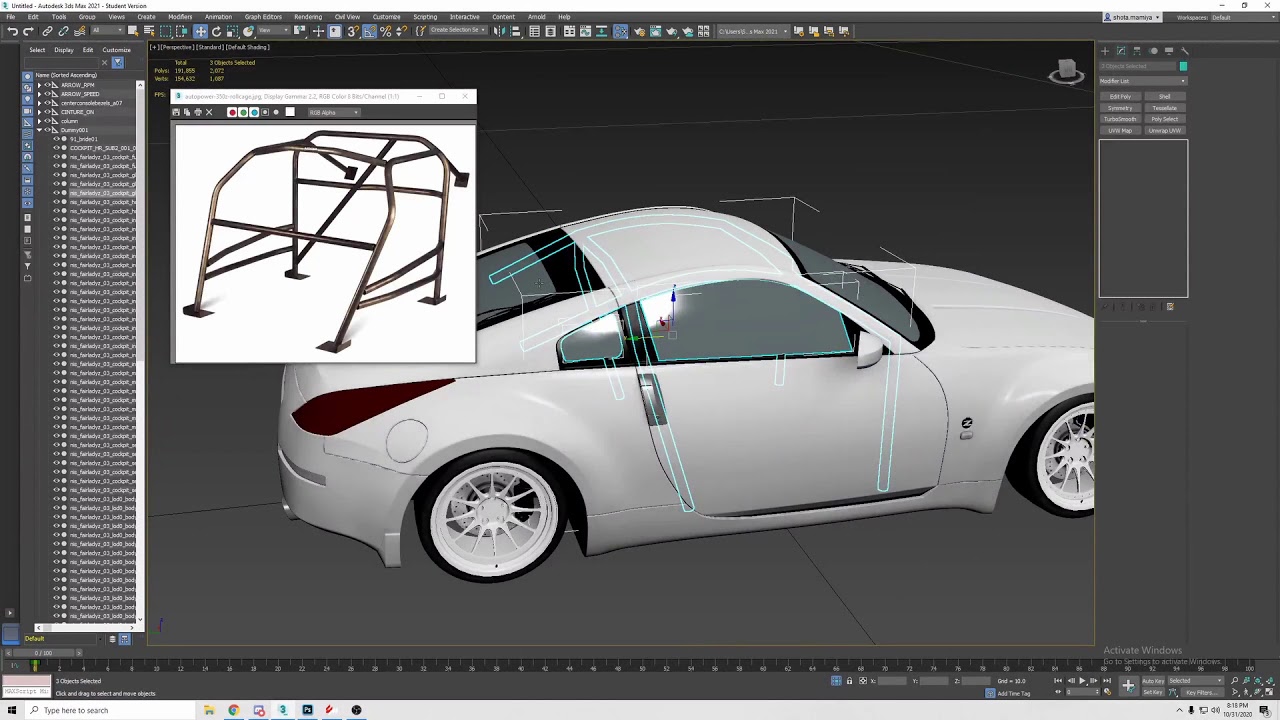 HOW TO: ROLLCAGE [P.1] Modelling and Mapping | 3dsmax | Assetto Corsa | PC