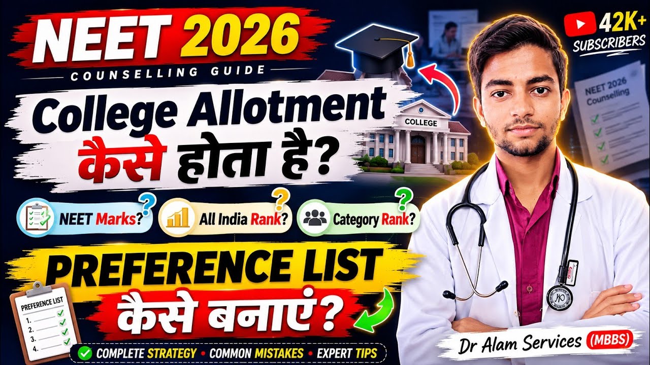 NEET 2026|College Allotment कैसे होता है|Preference List कैसे बनाएं #neet2026 #mcc #choicefilling 