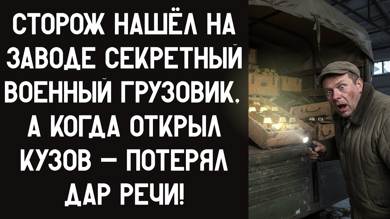 СТОРОЖ НАШЕЛ НА ЗАВОДЕ СЕКРЕТНЫЙ ВОЕННЫЙ ГРУЗОВИК, А КОГДА ОТКРЫЛ КУЗОВ — ПОТЕРЯЛ ДАР РЕЧИ!