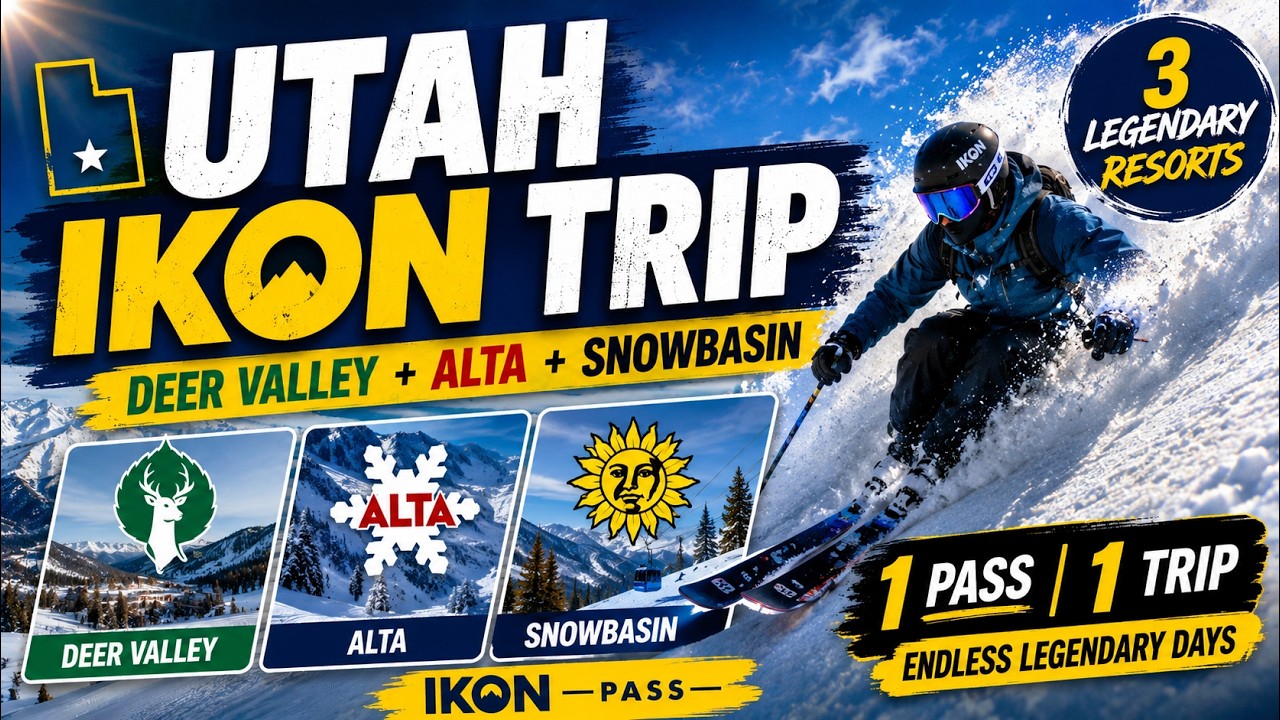Utah Epic Ski Trip ! 3 Legendary Resorts on 1 ski trip and one pass!