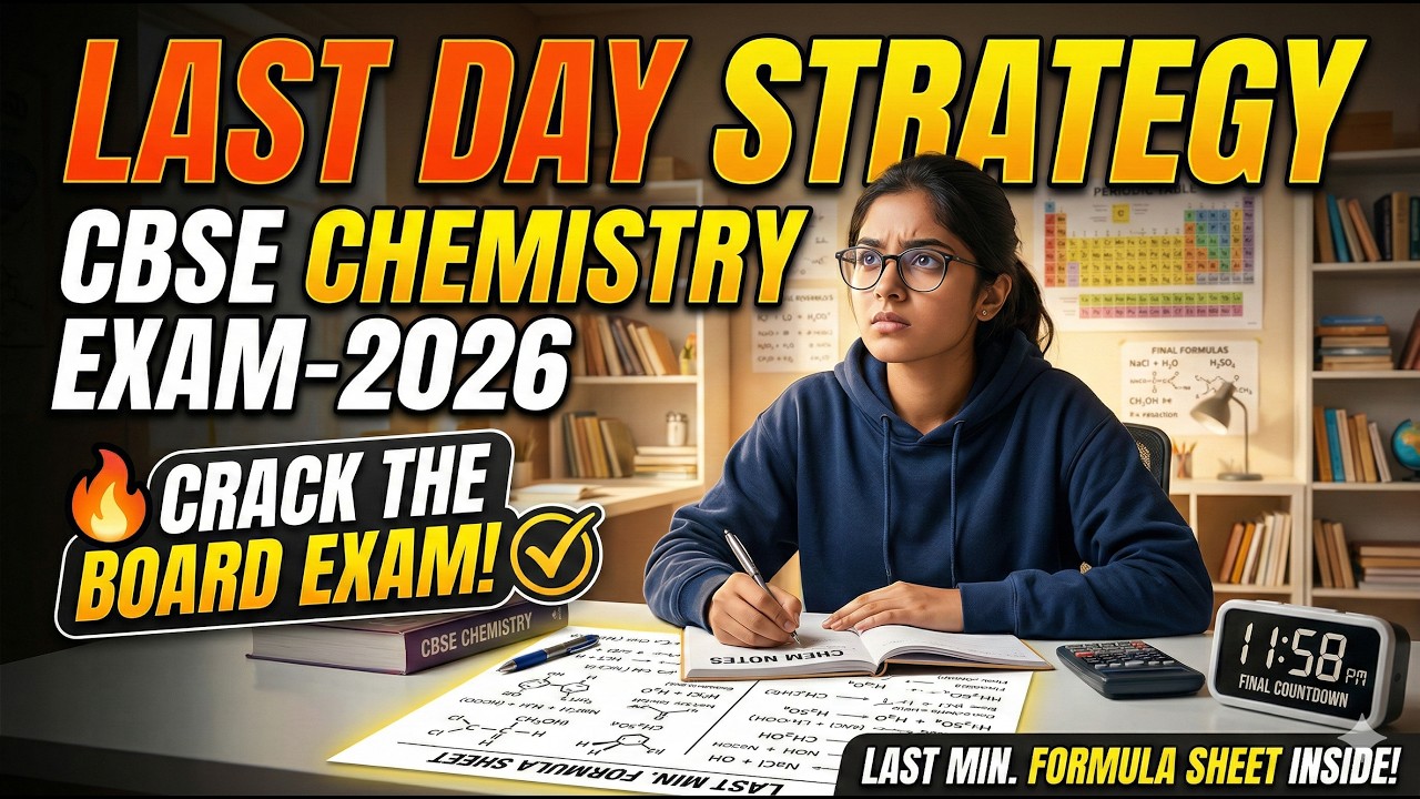 CBSE Class 12 Chemistry Exam 2026: Last Day Strategy 🎯 Score 90+Last Day strategy