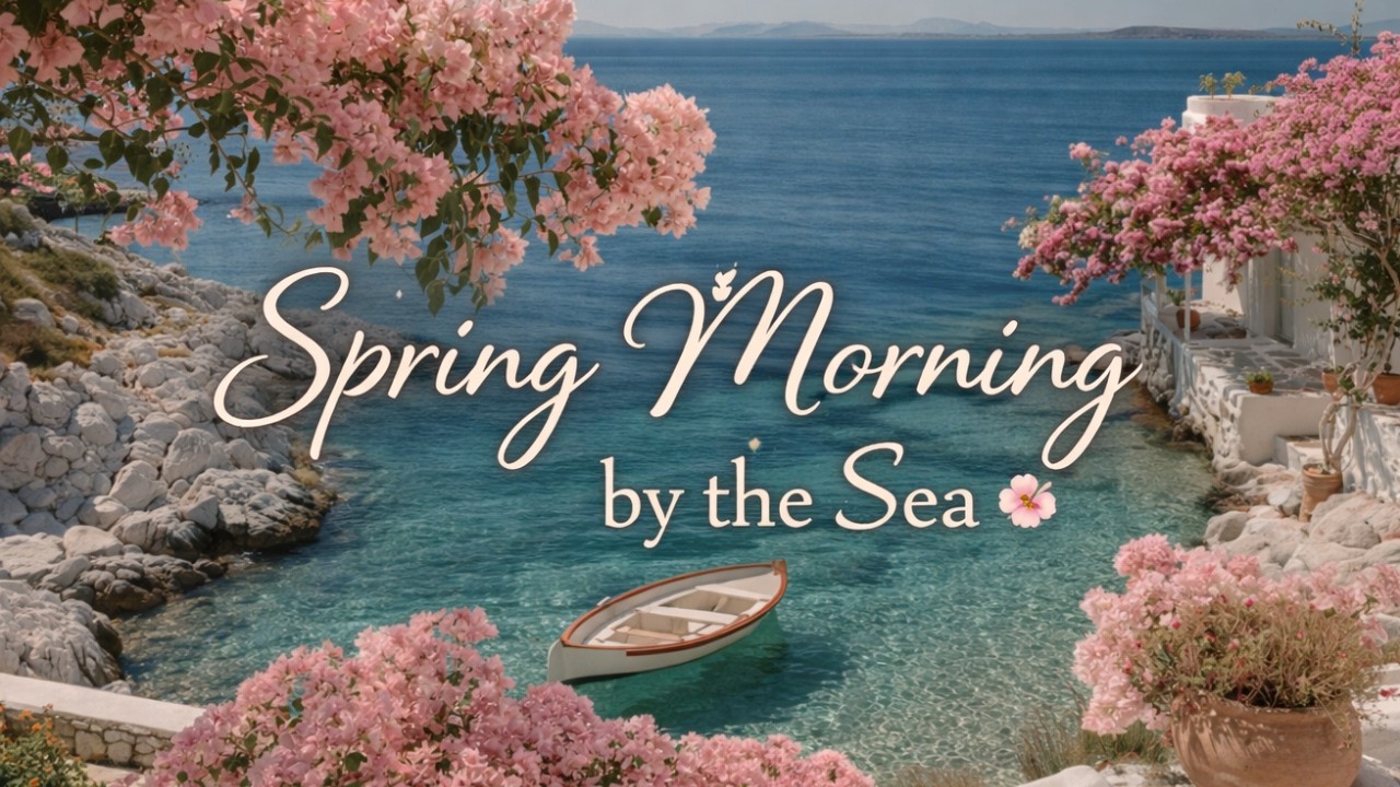 Spring Morning by the Sea 🌸 Relaxing Soft Jazz & Cozy Mediterranean Ambience