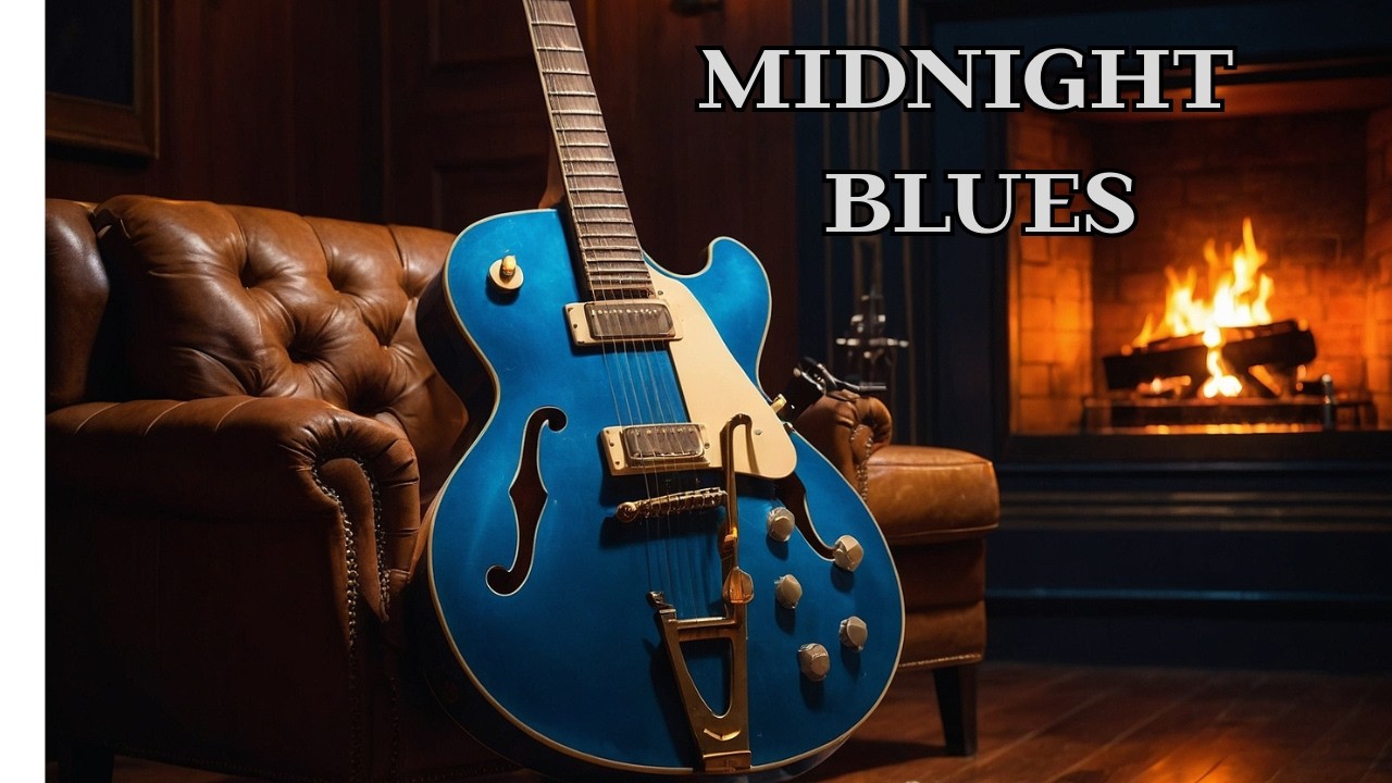Slow soul blues- Cozy Fireplace Blues Guitar (Relaxing 1 Hour)