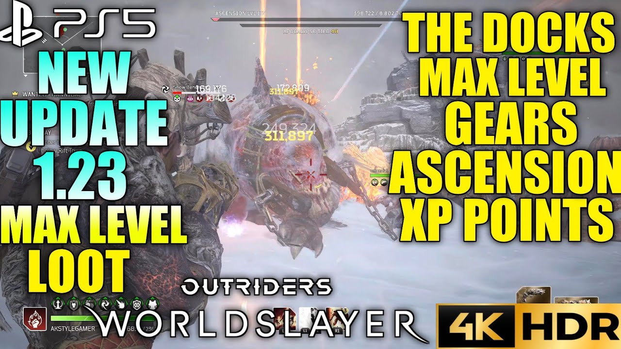 The Docks Apocalypse Tier Max Level Gears! XP Points Outriders Worldslayer Pyromancer Max Level Loot