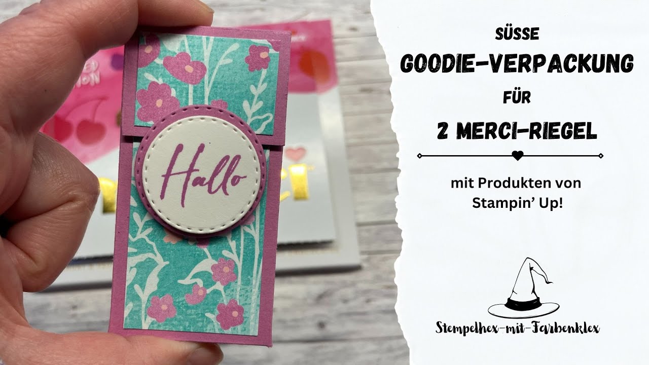 Süße Goodie-Verpackung für 2 Merci-Riegel – einfache Bastelidee für Muttertag & andere Anlässe