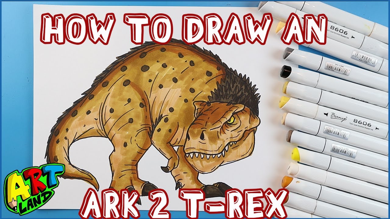 How to Draw an ARK 2 T-REX!!!