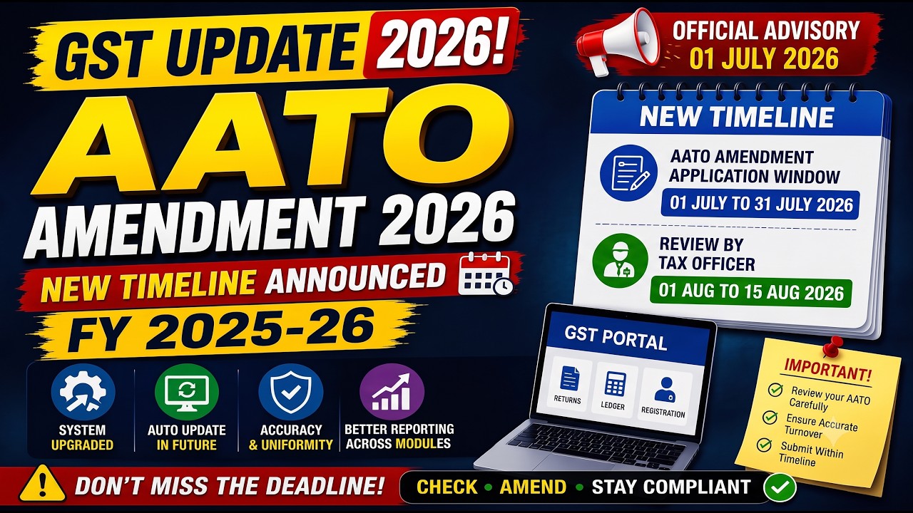 GST AATO Amendment 2026 | AATO Timeline Changed | FY 2025-26 AATO Update Explained in Hindi !!