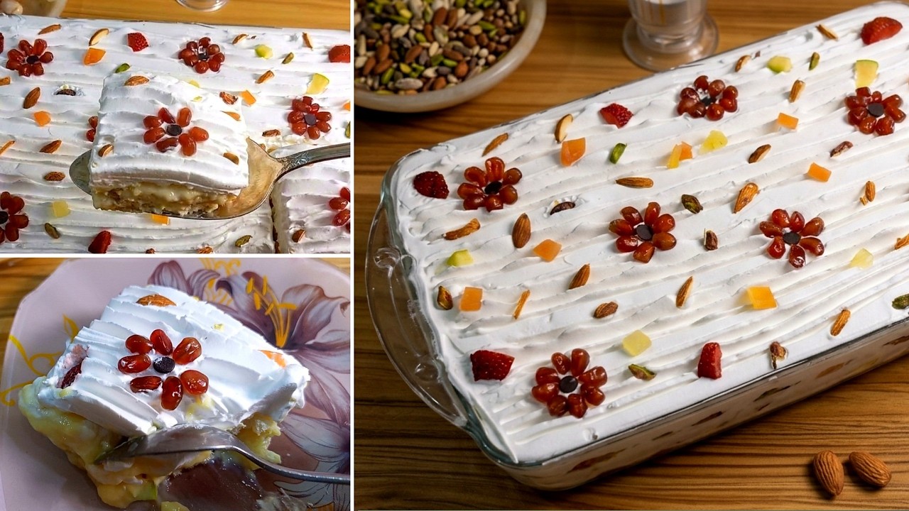 Bread se Amazing Fruity Custard Dessert | 10 Minute No Bake Dessert Recipe | Eid Special Recipe