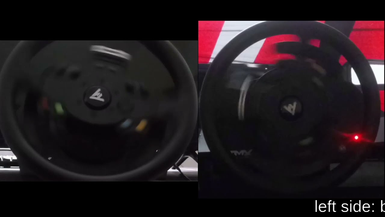 Thrustmaster TMX before and after steel bearing mod (side by side comparison)
