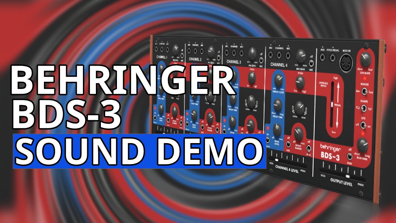 Демонстрация звучания Behringer BDS-3 с 10 паттернами - клон аналогового драм-синтезатора Simmons...