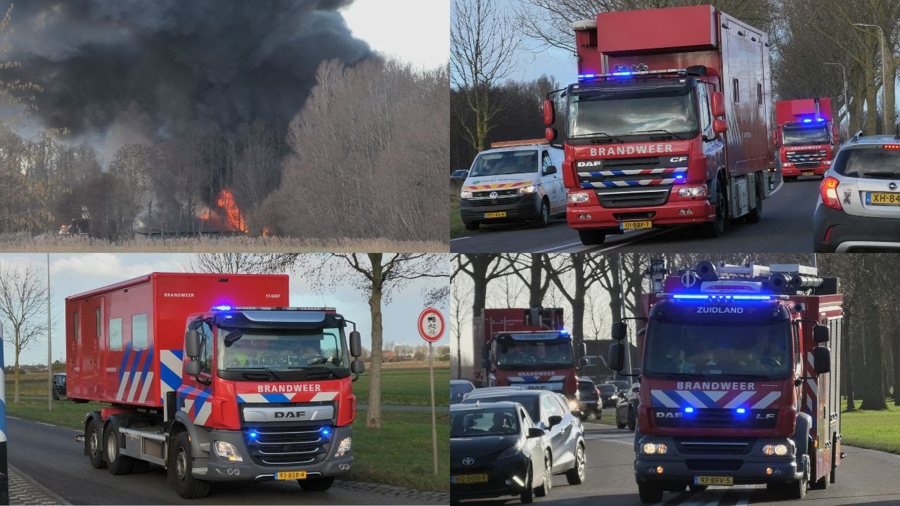 [GRIP 1] Zeer grote brand Bonseweg Hellevoetsluis! Vele Hulpdiensten met spoed onderweg!