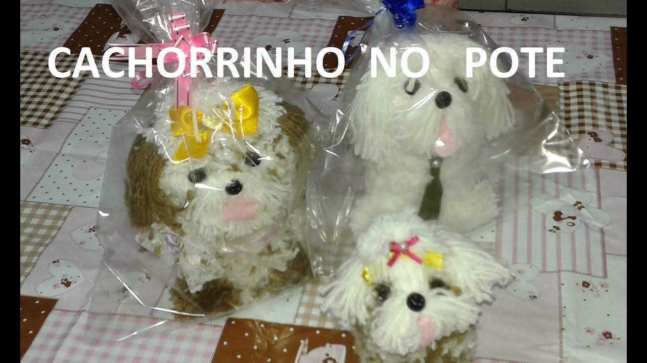CACHORRINHO DE LÃ NO POTE - ARTESANATO PARA O DIA DOS NAMORADOS