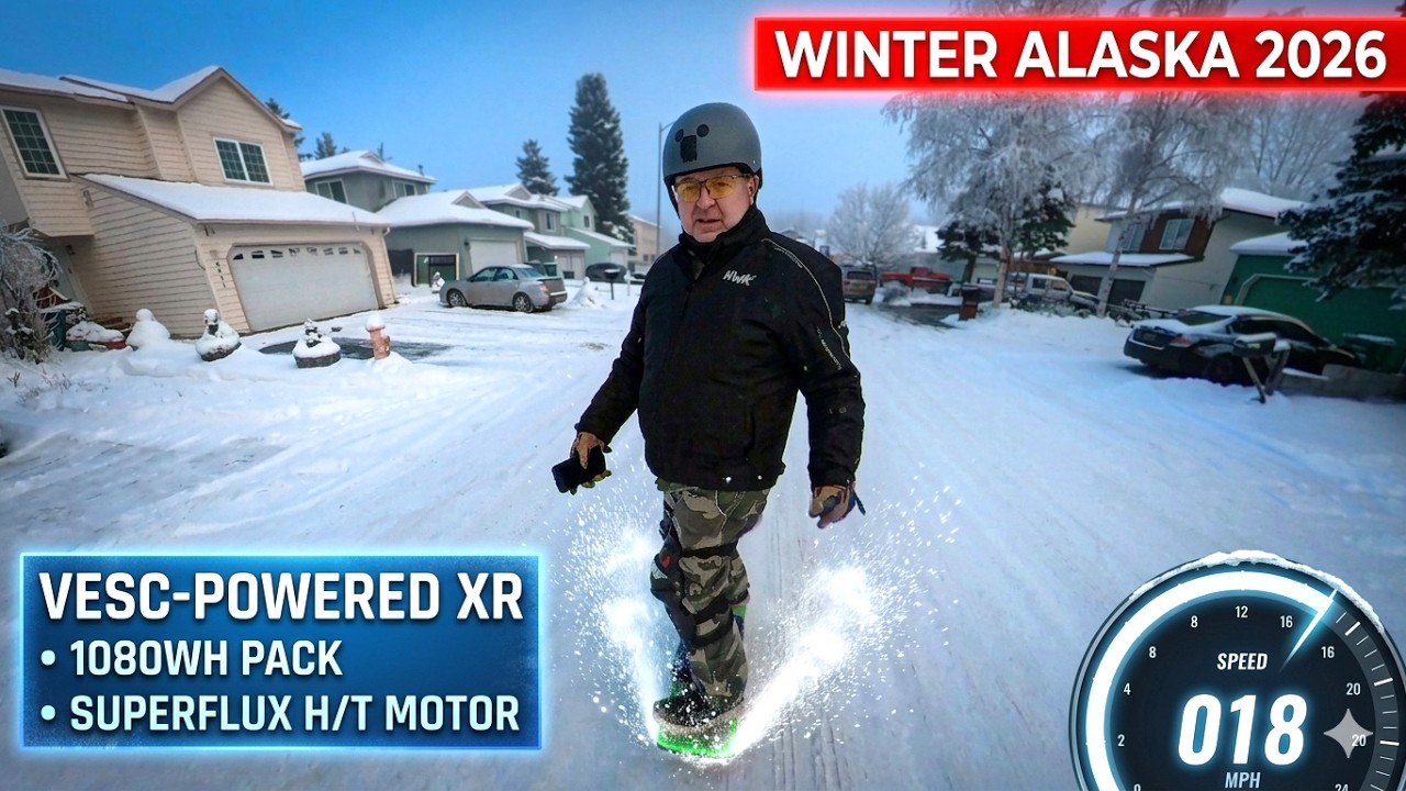 Onewheel Monster Vesc XR Awesome Ride to The Lake Winter 2026 Alaska